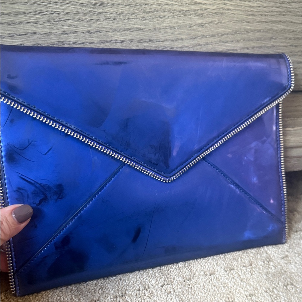 Rebecca Minkoff iridescent Blue Envelope Clutch